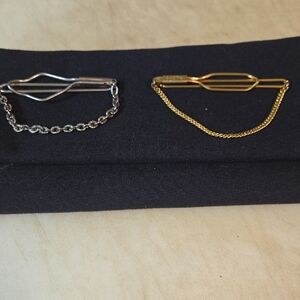 Elegant Silver & Gold Tie Clips